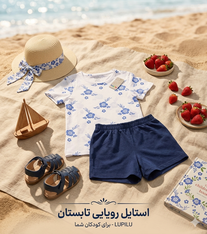تیشرت دخترانه lupilu نخی 6 تا 8 سال